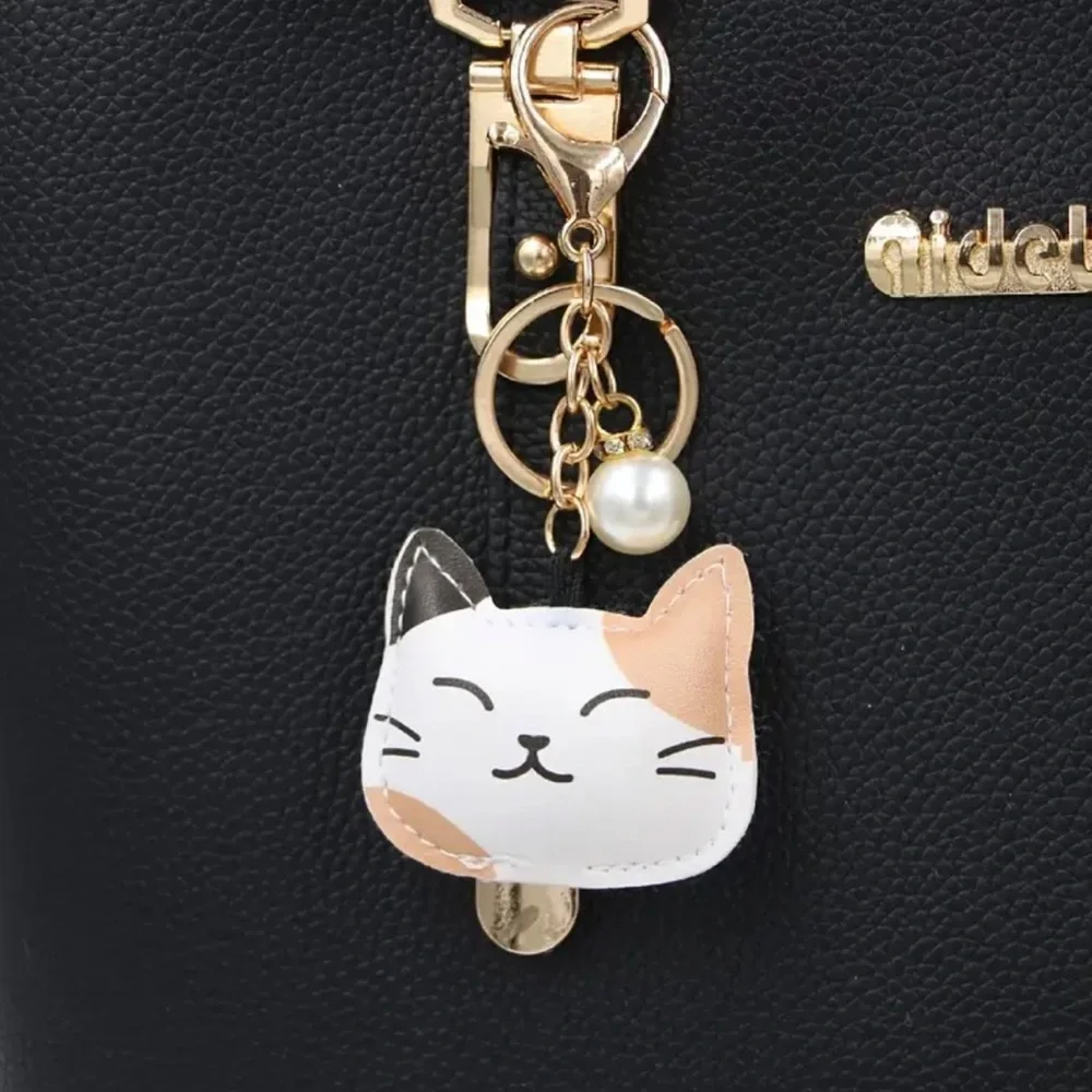 Cat Keychain with Pearl Accent, NEW